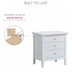 Glory Furniture Hammond 3 Drawer Nightstand , White