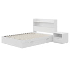 Letto a piattaforma Hunter con testiera e comodino a 1 cassetto