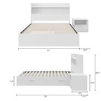 Letto a piattaforma Hunter con testiera e comodino a 1 cassetto
