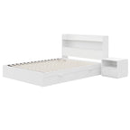 Letto a piattaforma Hunter con testiera e comodino a 1 cassetto