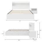 Letto a piattaforma Hunter con testiera e comodino a 1 cassetto