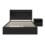 Letto a piattaforma Hunter con testiera e comodino a 1 cassetto
