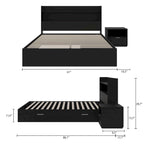 Letto a piattaforma Hunter con testiera e comodino a 1 cassetto