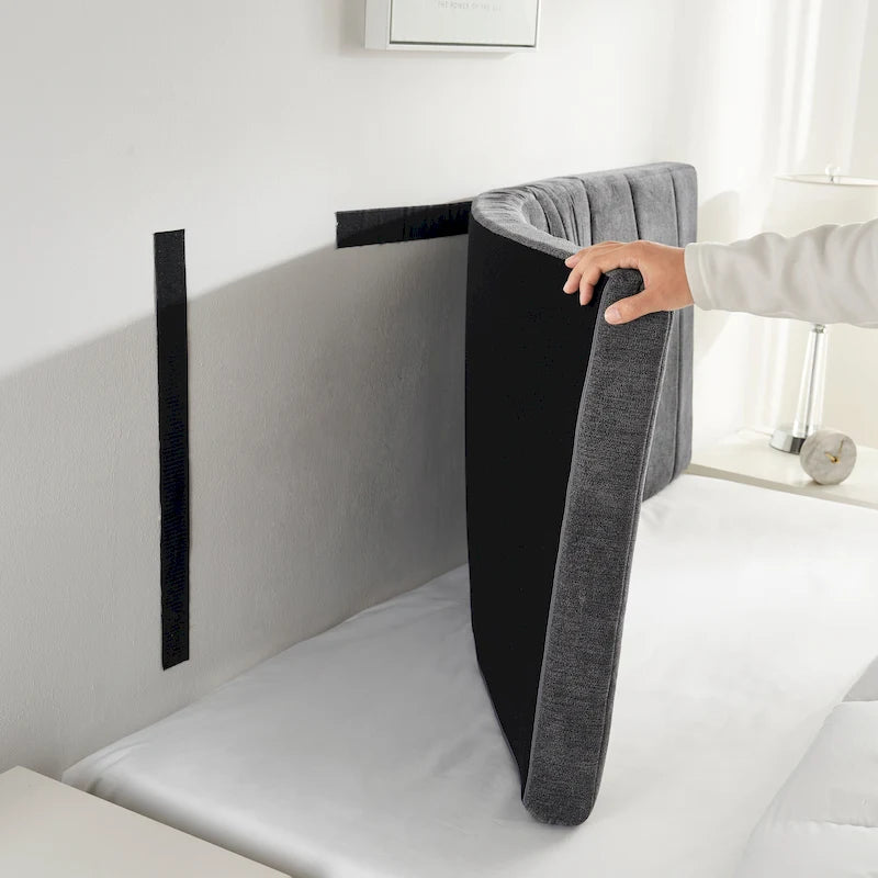 Nestl Upholstered Wall Mounted Easy Assemble Channel Stitched Headboard