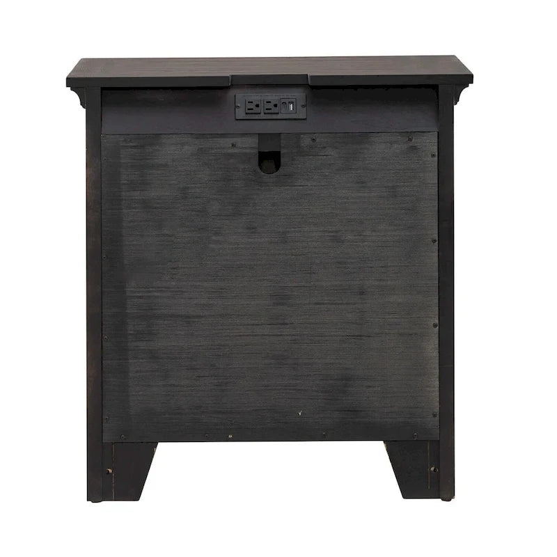 Paradise Valley Saddle Brown Upholstered Bed, Dresser and Mirror, & Nightstand