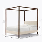 Letto a piattaforma Queen Size con baldacchino Pelican