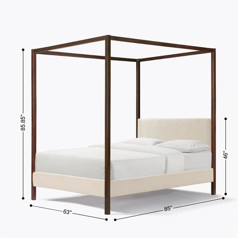 Letto a piattaforma Queen Size con baldacchino Pelican