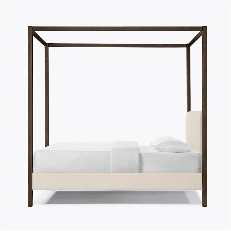Letto a piattaforma Queen Size con baldacchino Pelican