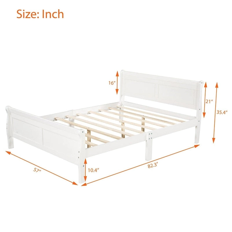 Oaks Aura Wood Platform Bed Twin Bed Frame Mattress Foundation Sleigh Bed with Headboard/Footboard/Wood Slat Support