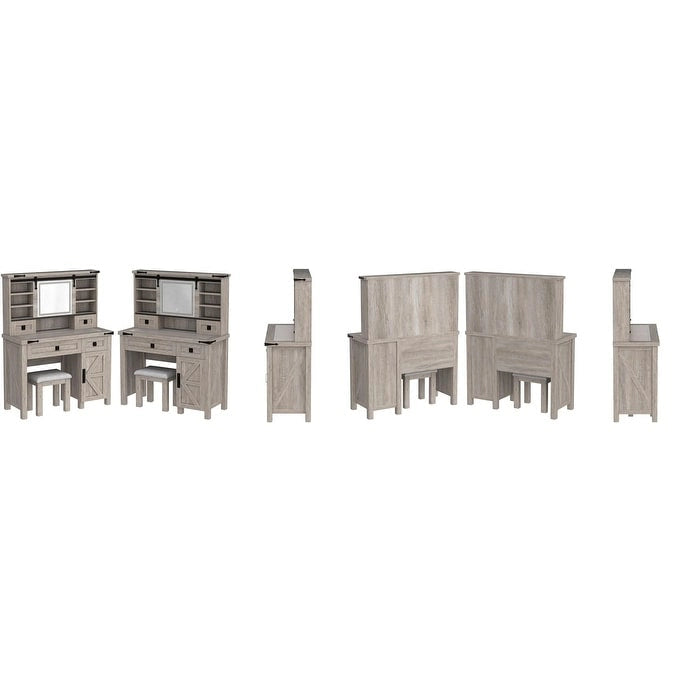 Farmhouse Makeup Vanity Desk, Vanity Table, Vanity Set, Stool Included