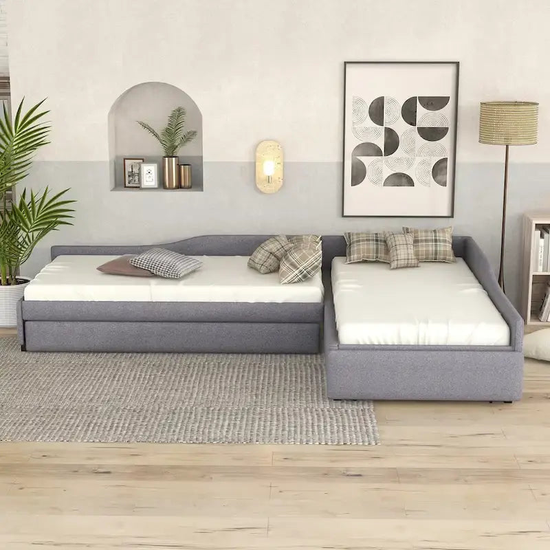 Divano letto imbottito matrimoniale singolo con letto estraibile e cassetto, verde