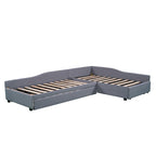 Divano letto imbottito matrimoniale singolo con letto estraibile e cassetto, verde