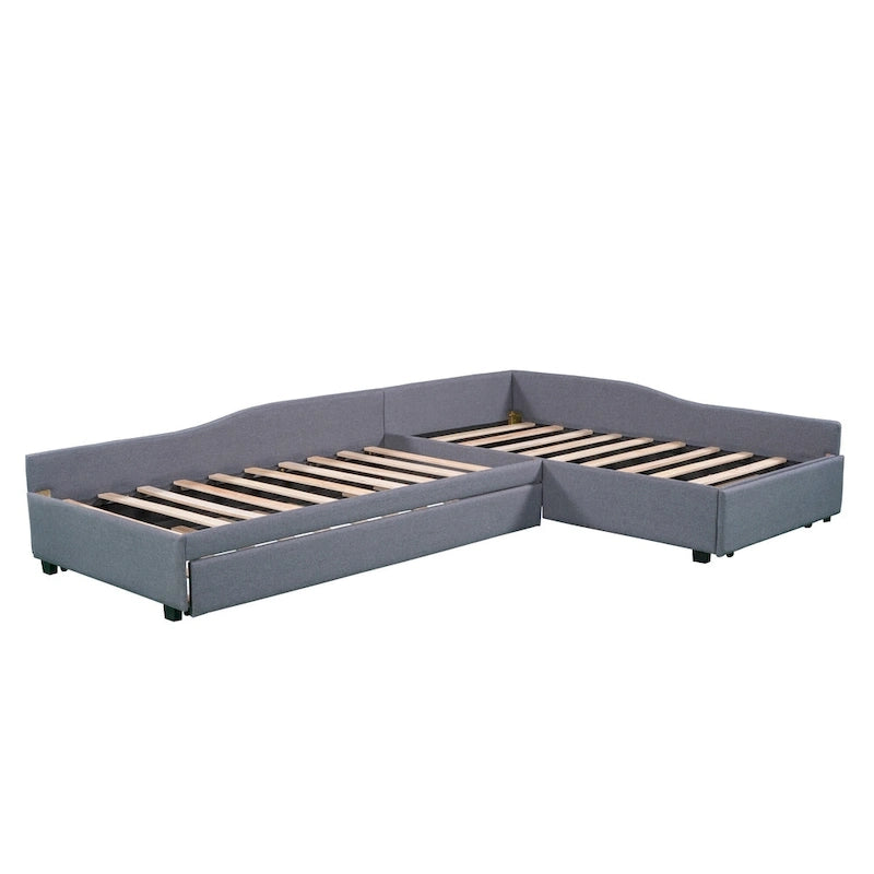 Divano letto imbottito matrimoniale singolo con letto estraibile e cassetto, verde