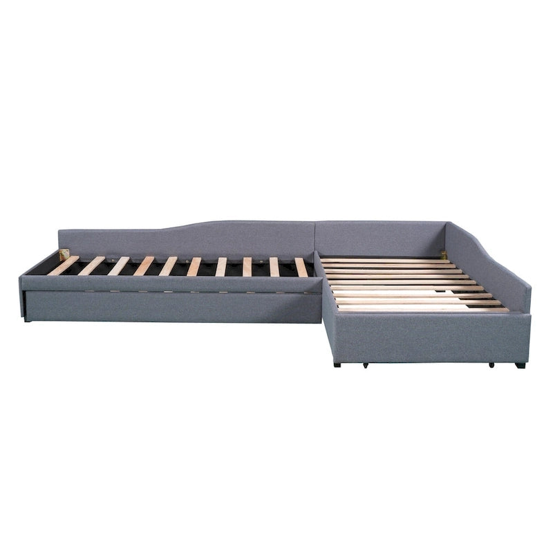 Divano letto imbottito matrimoniale singolo con letto estraibile e cassetto, verde
