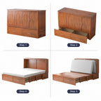 Mixoy Modern Murphy Bed Chest with Mattress,Storage Drawer,Charging Station