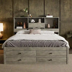 Letto a piattaforma Queen Size con testiera contenitore