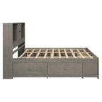 Letto a piattaforma Queen Size con testiera contenitore