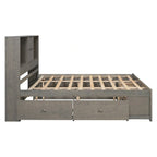 Letto a piattaforma Queen Size con testiera contenitore