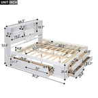 Letto a piattaforma Queen Size con testiera contenitore