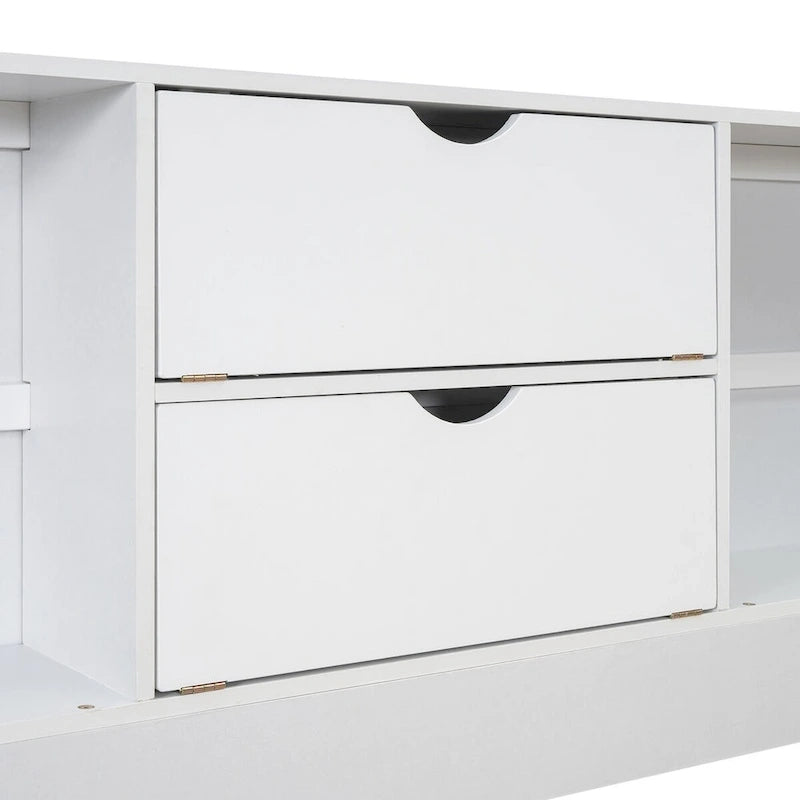 Letto a piattaforma Queen Size con testiera contenitore