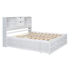 Letto a piattaforma Queen Size con testiera contenitore