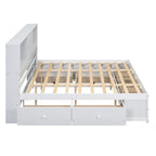 Letto a piattaforma Queen Size con testiera contenitore