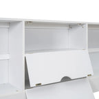 Letto a piattaforma Queen Size con testiera contenitore
