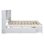 Letto a piattaforma Queen Size con testiera contenitore