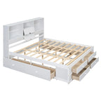 Letto a piattaforma Queen Size con testiera contenitore