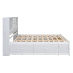 Letto a piattaforma Queen Size con testiera contenitore