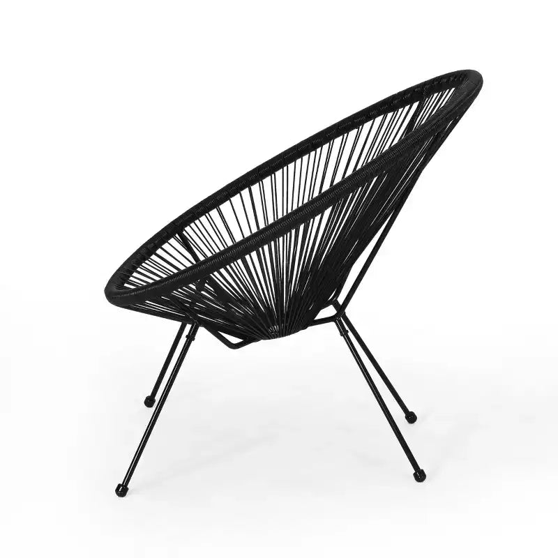 GDFStudio Anson Outdoor Woven Rattan Accent Chair with Steel Frame