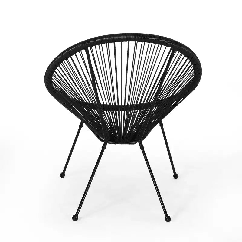 GDFStudio Anson Outdoor Woven Rattan Accent Chair with Steel Frame