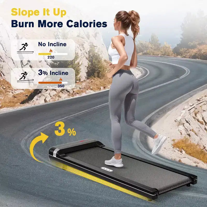 Tapis Roulant Inclinabile Redliro Sottoscrivania, Tapis Roulant con Inclinazione Regolabile in 1 Fase per Casa Ufficio, Portatile per Camminata e Jogging