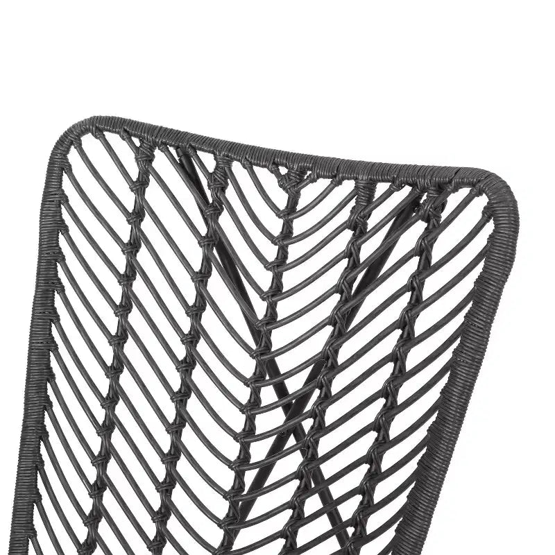 Christopher Knight Home Galtin Sedie da esterno in vimini (set da 2), grigio/nero