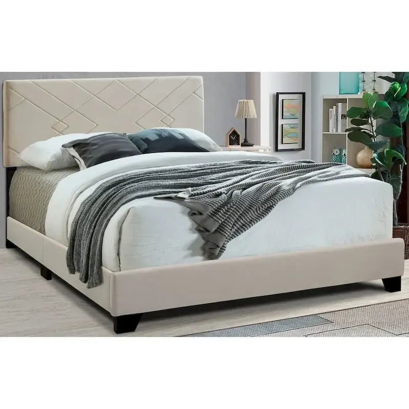 All-in-One Upholstered Champagne Bed