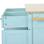 Kitchen Island Cart With Solid Wood Top and Locking Wheels