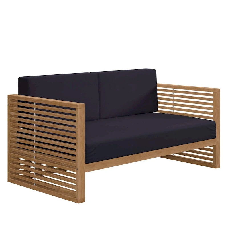 Set da esterno Carlsbad 3 pezzi in legno di teak per patio