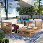 Set da esterno Carlsbad 3 pezzi in legno di teak per patio