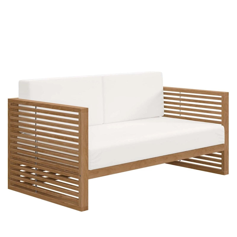 Set da esterno Carlsbad 3 pezzi in legno di teak per patio