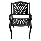 Outdoor Lattice 59-in. Round Dining Set with Lazy Susan and Six Chairs