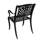 Outdoor Lattice 59-in. Round Dining Set with Lazy Susan and Six Chairs