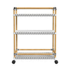 Tobias Outdoor Rattan and Metal 3- Tier Rattan Bar Cart