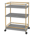 Tobias Outdoor Rattan and Metal 3- Tier Rattan Bar Cart