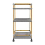 Tobias Outdoor Rattan and Metal 3- Tier Rattan Bar Cart