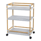 Tobias Outdoor Rattan and Metal 3- Tier Rattan Bar Cart