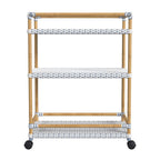 Tobias Outdoor Rattan and Metal 3- Tier Rattan Bar Cart