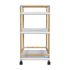 Tobias Outdoor Rattan and Metal 3- Tier Rattan Bar Cart