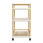 Tobias Outdoor Rattan and Metal 3- Tier Rattan Bar Cart