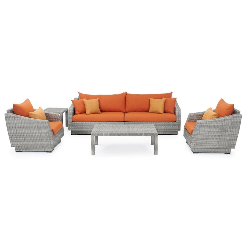 Cannes 6 Piece Sunbrella Outdoor Patio Sofa & Club Chair Set