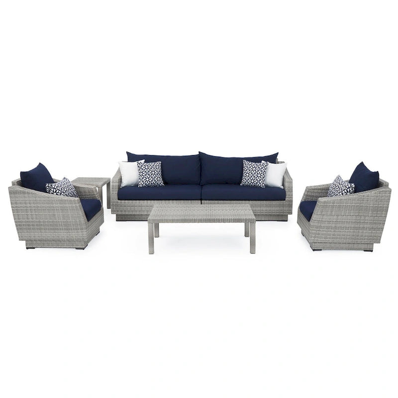 Cannes 6 Piece Sunbrella Outdoor Patio Sofa & Club Chair Set
